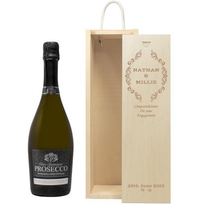 Personalised Wooden Champagne Box - Couples