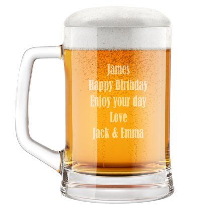 Engraved Beer Tankard - Message