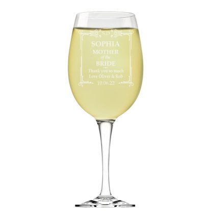 Engraved Wine Glass - Classic Frame Design