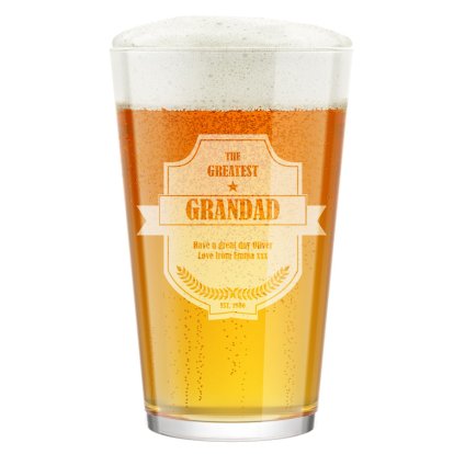 Engraved Pint Glass - The Greatest