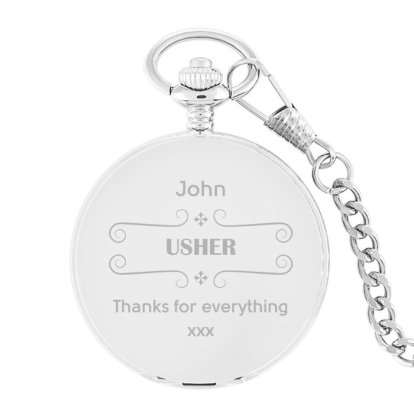 Engraved Pocket Watch - Wedding Scroll