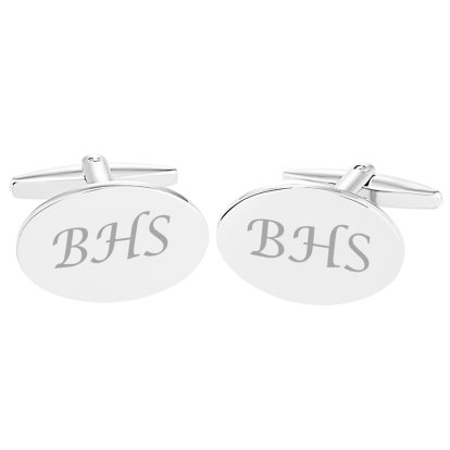 Personalised Script Initial Cufflinks - Oval