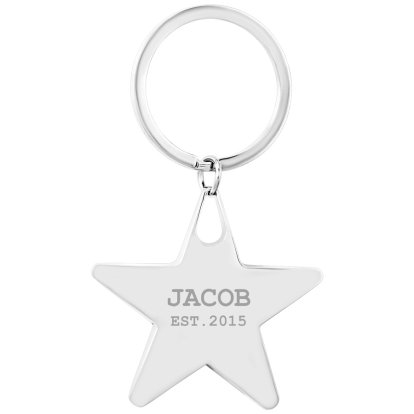 Engraved Star Keyring - Established