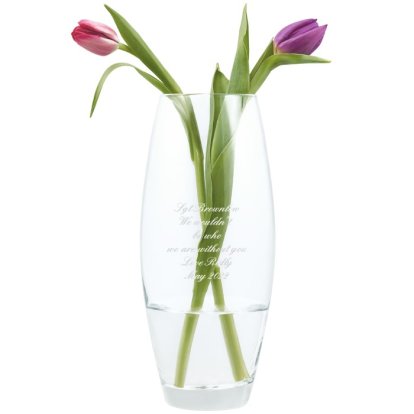 Engraved Tapered Bullet Vase