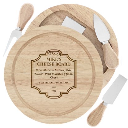 Engraved Wooden Cheese Board Set - Since...