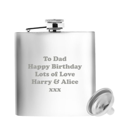 Personalised Stainless Steel Hipflask