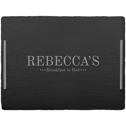 Personalised Breakfast In Bed Slate Serving Tray