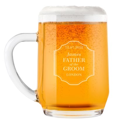 Personalised Classic Wedding Pint Tankard - Male Members