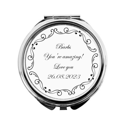 Personalised Ornate Swirl Compact Mirror