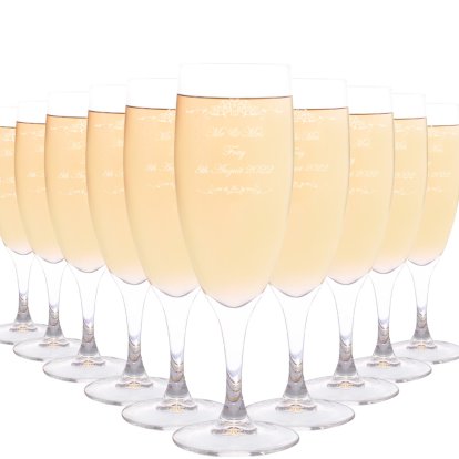 Personalised Ornate Swirl Toast Flute - Pack of 10