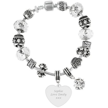 Personalised Silver Charm Bracelet