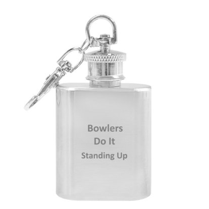 Personalised Stainless Steel 1oz Hipflask Keyring