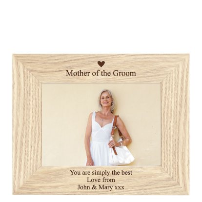 Personalised Wooden Photo Frame - Wedding Heart Photo 2