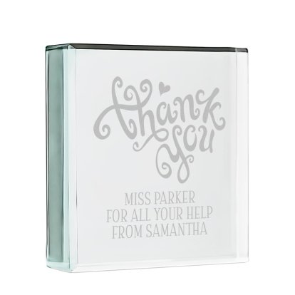 Thank You Engraved Glass Keepsake 